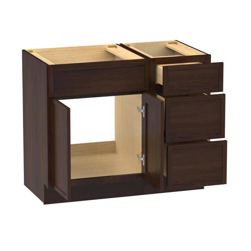 Base de meuble-lavabo simple 39 po seulement, Brun