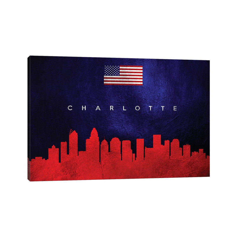«Portland Oregon Skyline» par Adrian Baldovino, impression sur toile tendue, Charlotte, Caroline du Nord
