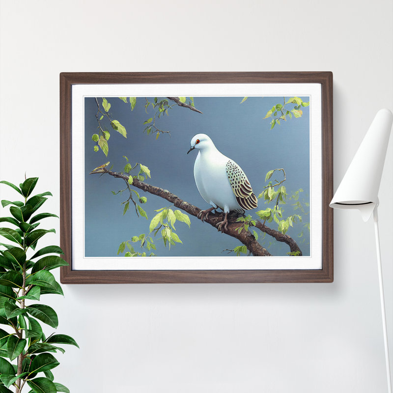 Luscious Dove Bird - Single Picture Frame Print, 34cm H x 46cm W, Brown