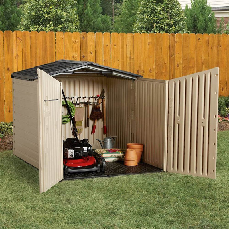 Rubbermaid Slide-Lid 5 ft. W x 6 ft. D Plastic Storage Shed