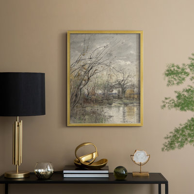 «Vintage Landscape CXIX», reproduction encadrée - bois massif