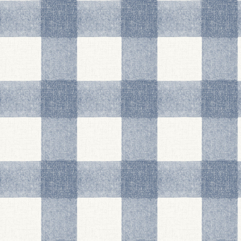 Papier peint à carreaux bleu Thorpe, Blue