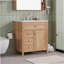 Meuble-lavabo de salle de bain avec lavabo, meuble-lavabo en bois avec tiroir rabattable, 2 tiroirs à fermeture en douceur, 1 porte à fermeture en douceur