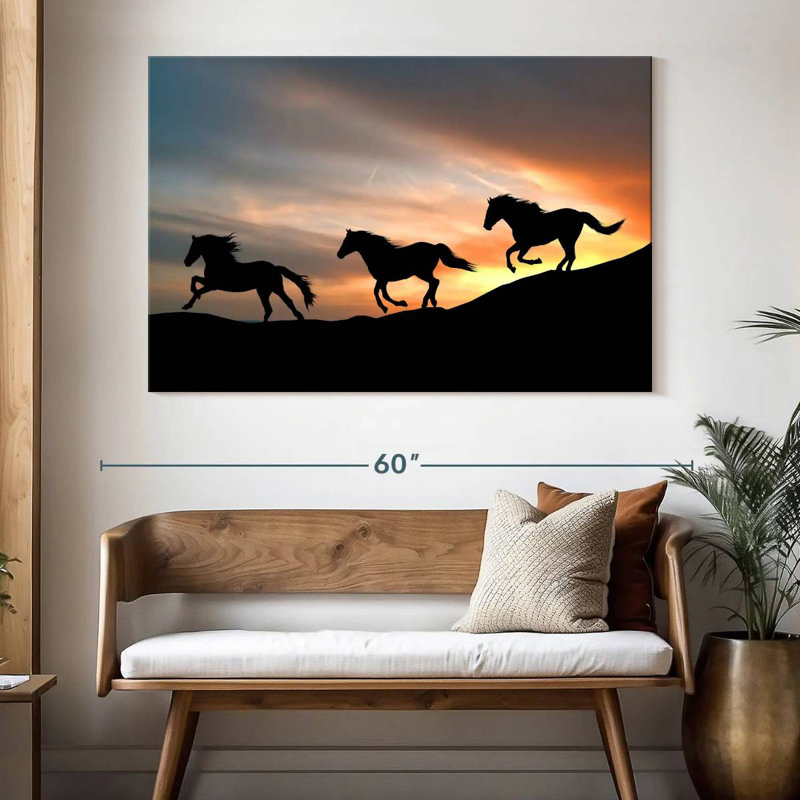 Chevaux sauvages au galop, H 34 po x l 51 po