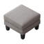 Tabouret en tissu gris - idéal pour le couloir et le salon avec siège épais avec ressorts hélicoïdaux et base en bois massif à haut revêtement en éponge facile à assembler Dimensions 23 x 23 x 17,3 pouces-1551285568