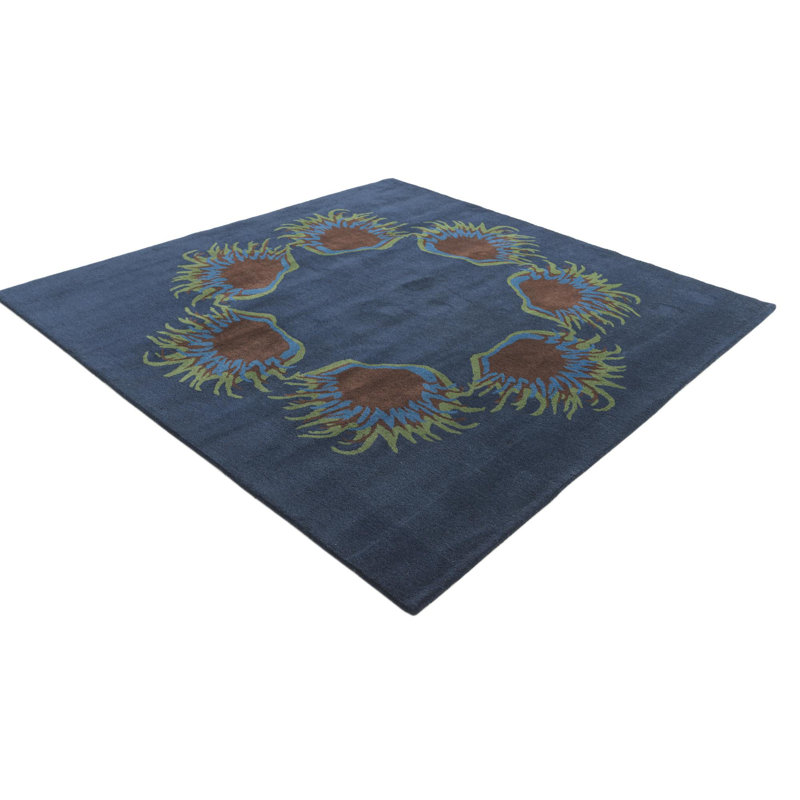 Tapis carré bleu marine
