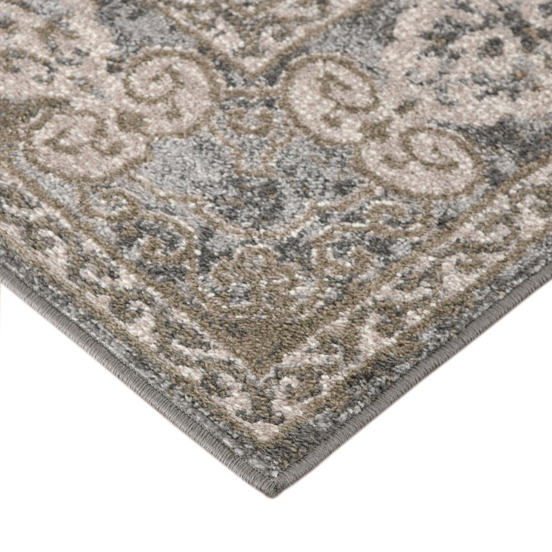 Tapis de couloir résistant Honig Contemporary Farmhouse Medallion, Rectangle 2 pi 6 po x 10 pi 3 po