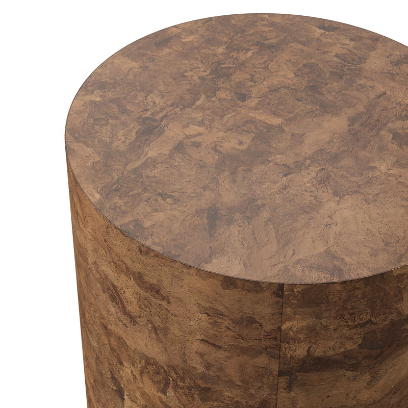 Hennigan Cross Legs End Table, Dark Bark Paper