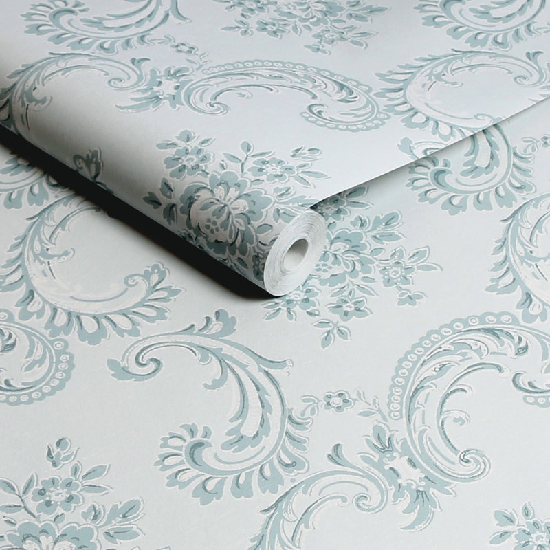 Rachel Ashwell Boudoir Beauty Pink Wallpaper, Green