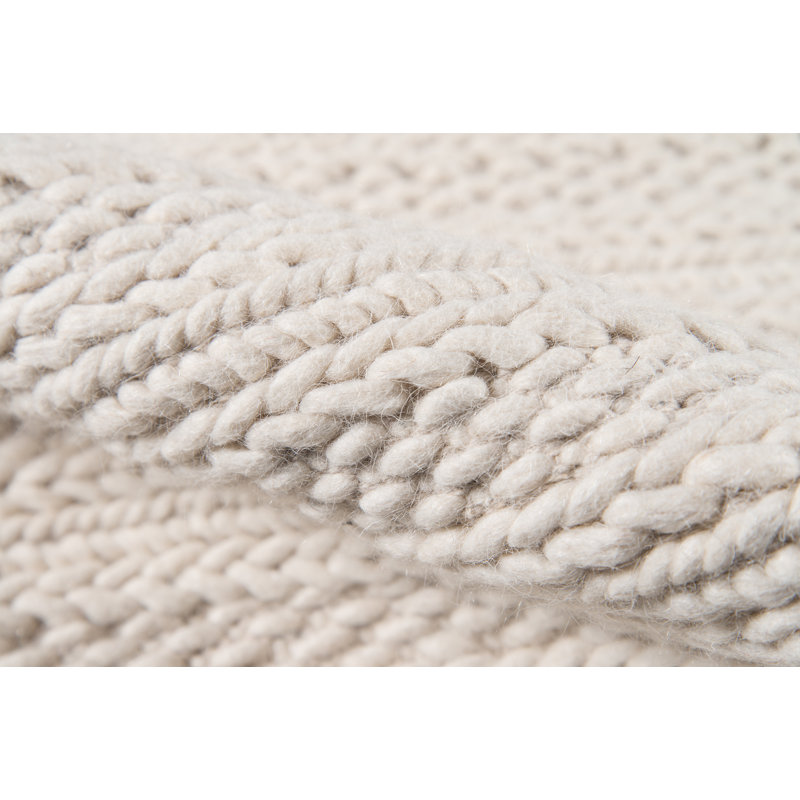 Kells Striped Handmade Ivory Area Rug, Rectangle 3' x 5'