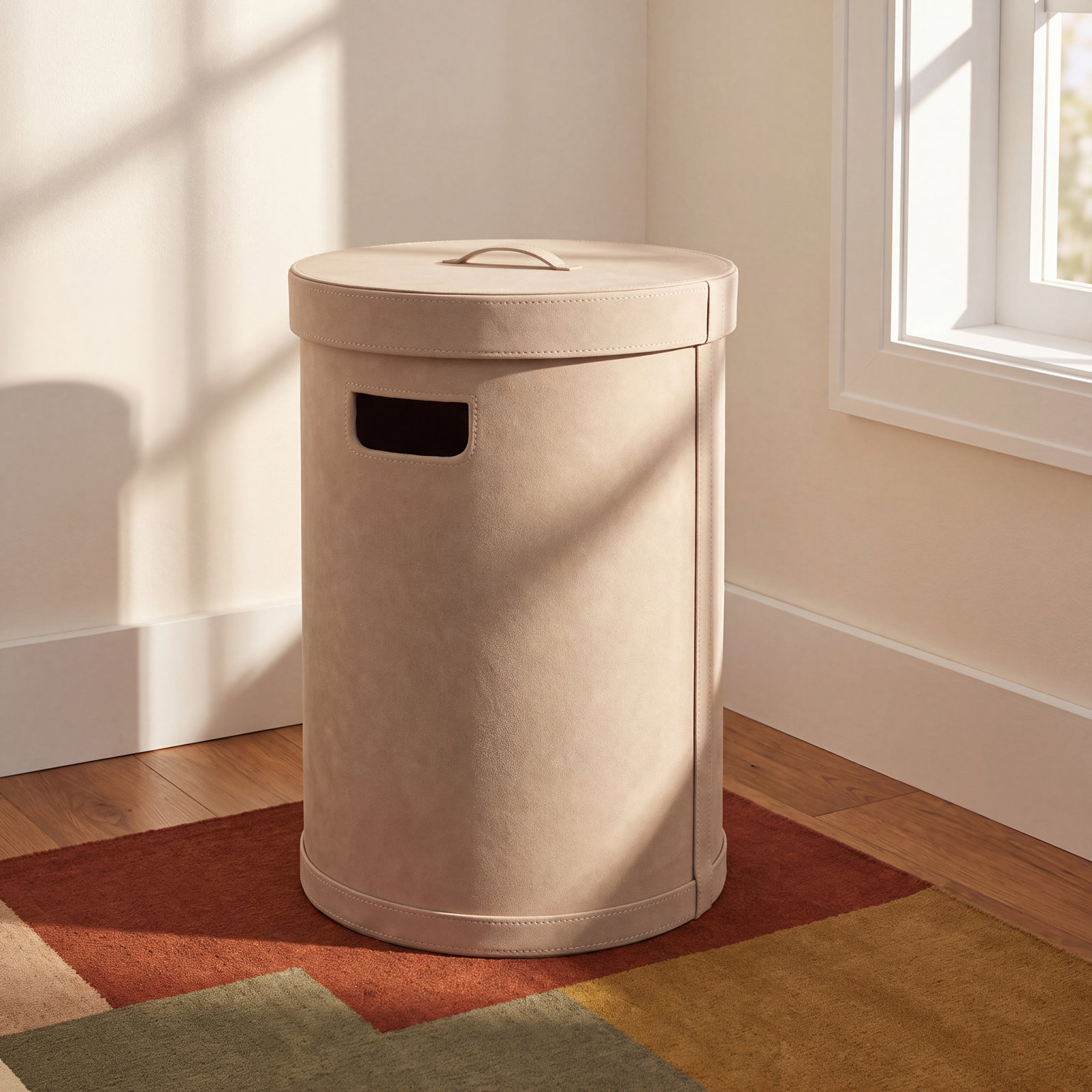 SAHLA Leather Bin, 52.8, Light Tan