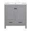 Meuble-lavabo gris de 30 po avec lavabo simple, armoire encastrée, armoire de rangement pour salle de bain avec 2 portes et un tiroir, fermeture en douceur, rangement multifonctionnel-81617136-81617138