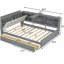 Lit plateforme double en bois avec tête de lit, tablettes et 2 tiroirs-121110611