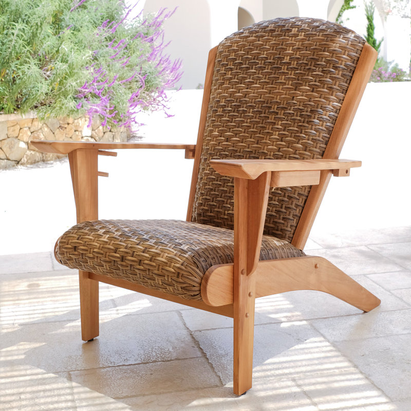 Demariea Indonesian Teak Outdoor Adirondack Chair Free Patio Cover