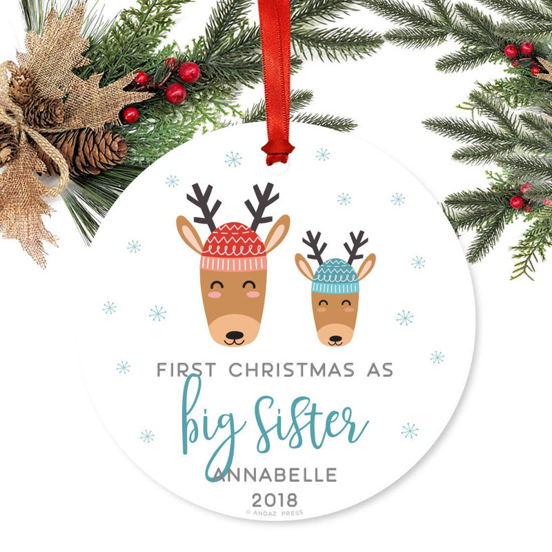 Ornement boule de noël personnalisé premier noël comme big rennes de fêtes frères, Oui