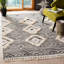 Tapis noir / ivoire en laine / coton noué à la main Alimatou-1819480707