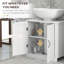Meuble-lavabo de salle de bain, meuble-lavabo piédestal avec tablette réglable, blanc