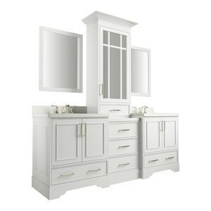 Darby Home Co Geraldina 85'' Free-standing Double Bathroom Vanity with ...