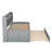 Twin Size Wooden Bed With Built-In Shelves, 3 Storage Compartments & Trundle In Grey Finish Twin-Size Captain Bookcases, Large Drawers-2002582768-2002582775