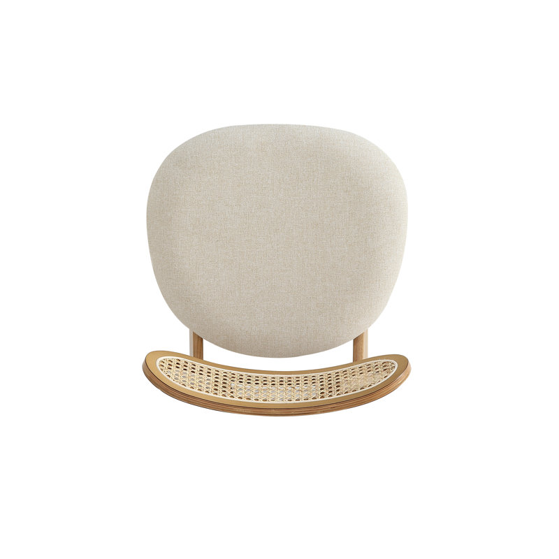 Chaise d'appoint en coton Brouwer, 4, Beige / blanc 