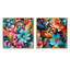 Hibiscus éclectique Fusion Frenzy - Ensemble de 2 collages floraux carrés-101846719-101846721