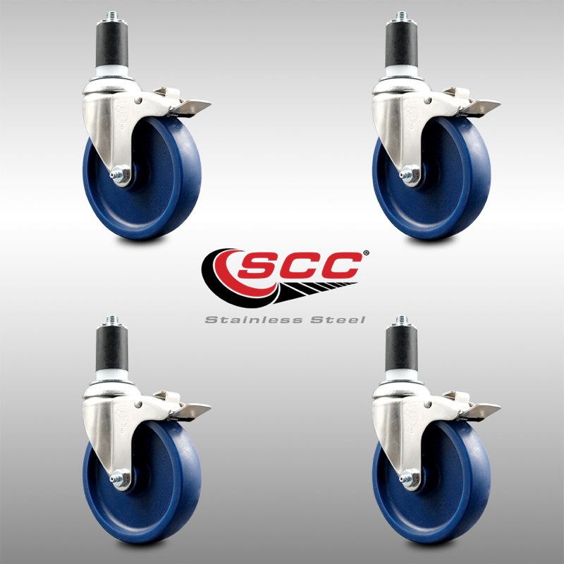 Ensemble de 4 roulettes extensibles en poly, H 5 po x l 5 po