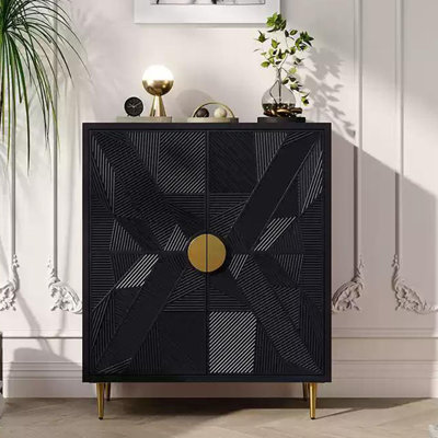 Solid wood carving advanced storage cabinet