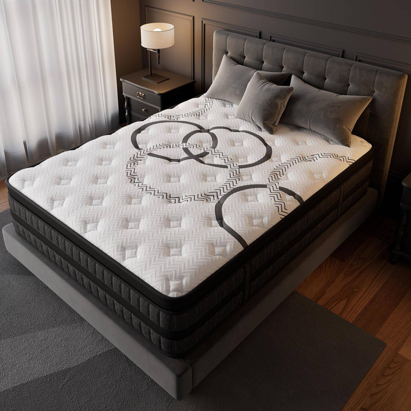 14" Medium Firm Cooling Euro Top Hybrid Mattress with Multi-layer Gel Memory Foam,Enhanced Pocket Springs for Motion Isolation & Pressure Relief