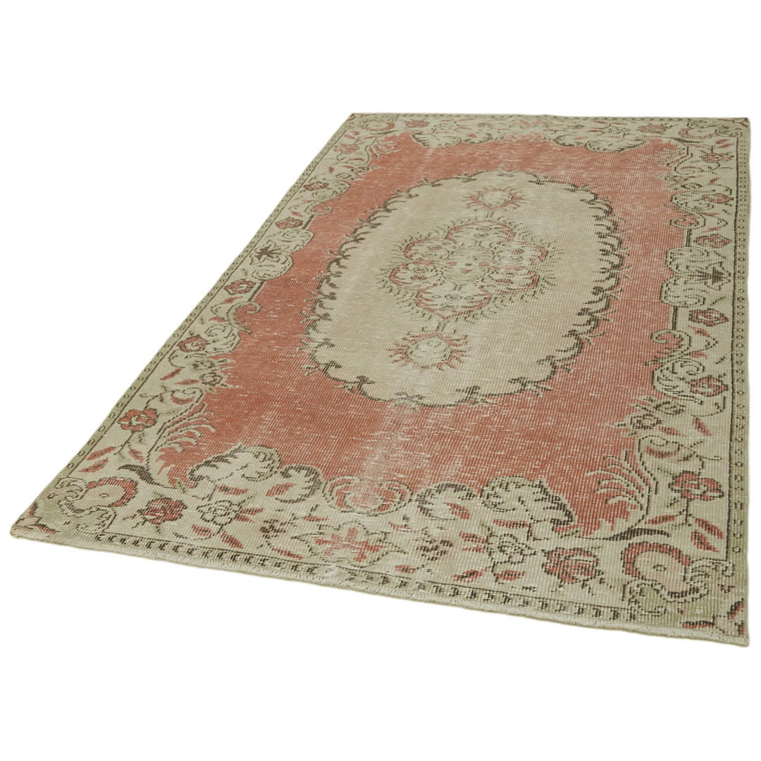 Vintage Beige Vintage Wool Handmade Area Rug