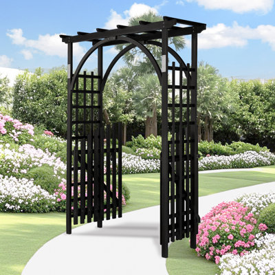 Tonnelle de jardin en bois brun clair 7 pi avec porte