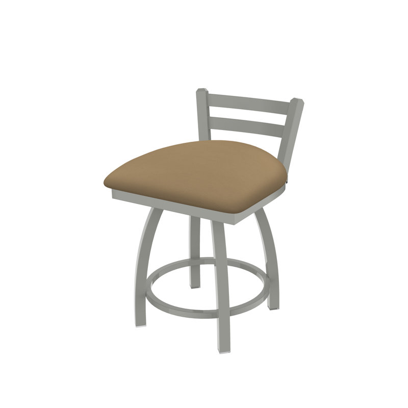 Tabouret de coiffeuse en métal Jackie, Nickel anodisé, Vinyle - sable Canter