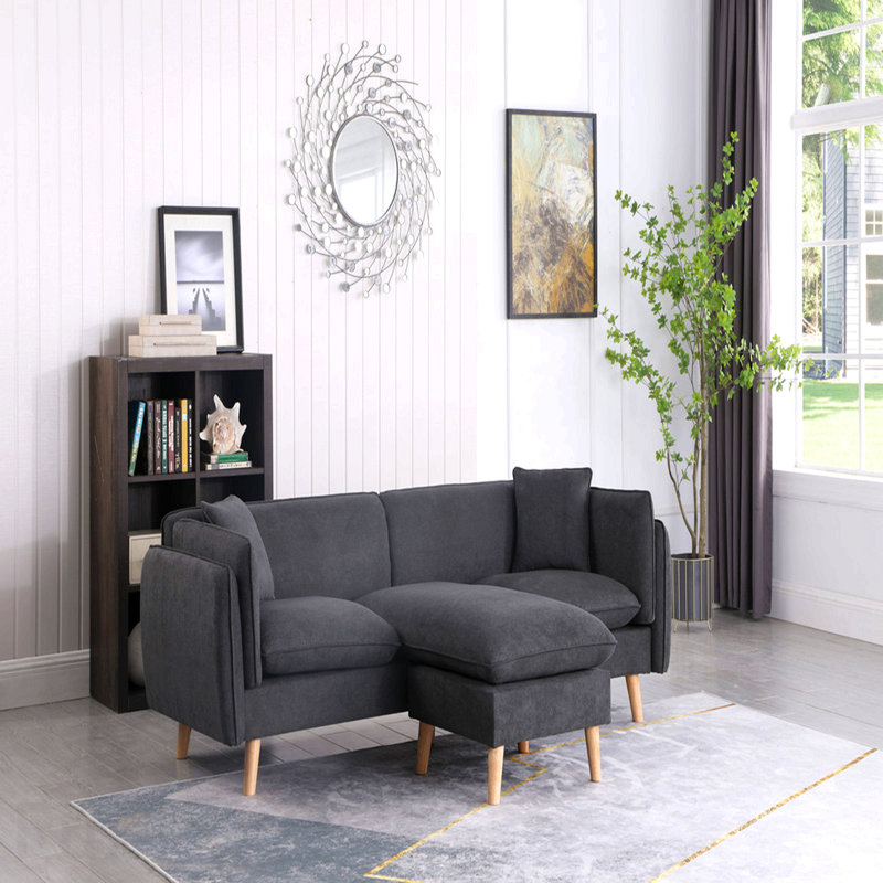 Canapé modulaire en tissu gris foncé Brayden