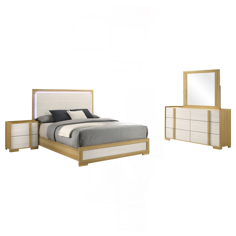 Ensemble de chambre avec grand lit 4 pièces Lincoln Natural