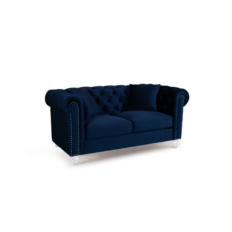 Laurinburg Seater Upholstered Sofa, 2, Navy Blue