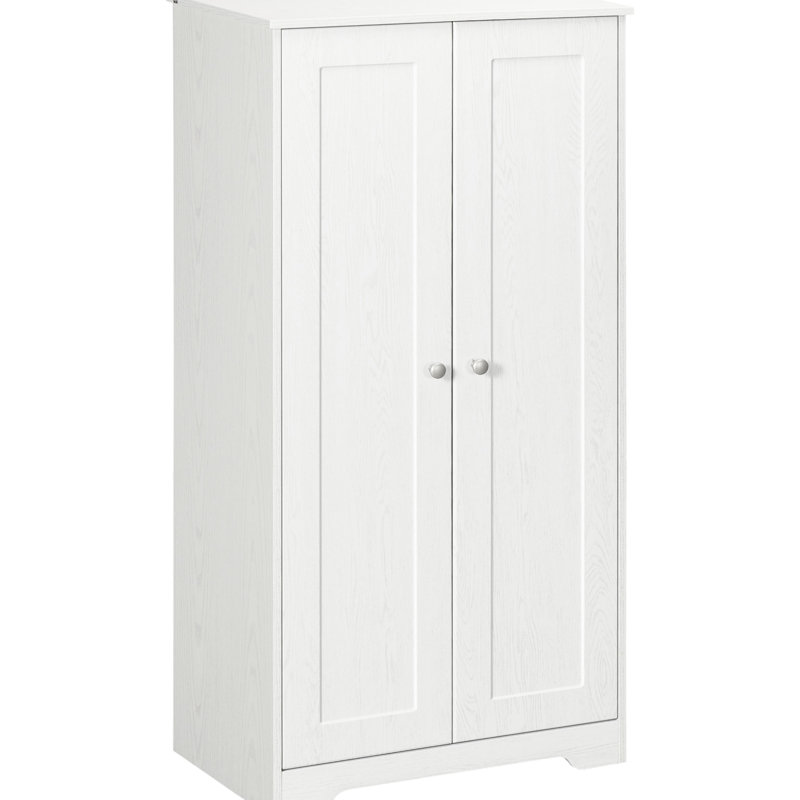 Étagère de garde-manger à 2 portes, blanc, tablettes réglables pour le rangement, pour personnaliser votre