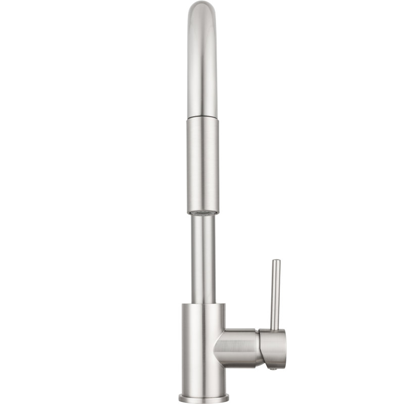 Robinet de cuisine à poignée simple pull-down Bellevue, Nickel satiné brossé