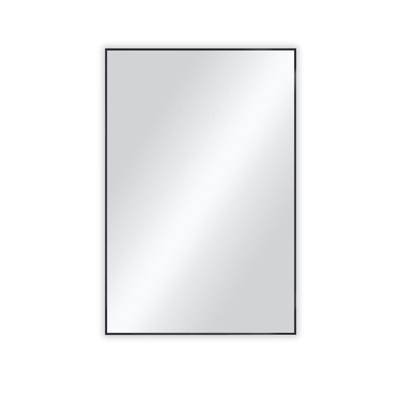 Premium Metal Frame Shatterproof Wall Mount Mirror - FM1, Matte Black, 36" x 24"