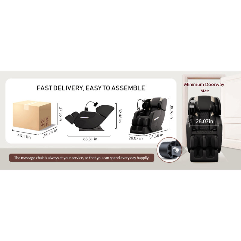 Massage Chair Recliner With Zero Gravity With Full Body Air Pressure