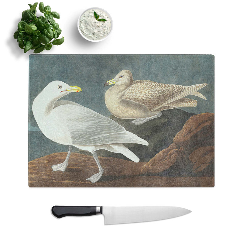 Tempered Glass Burgomaster Gulls Chopping Board, 28.5 cm W x 20 cm L
