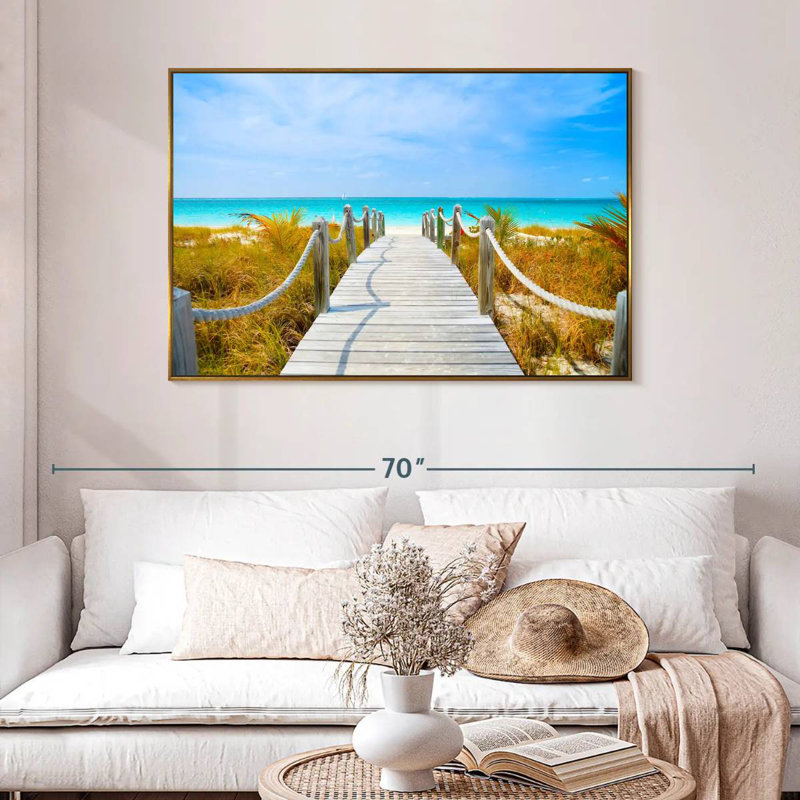 Passerelle Turks and Caicos, 46 po x 31 po, Cadre flottant doré