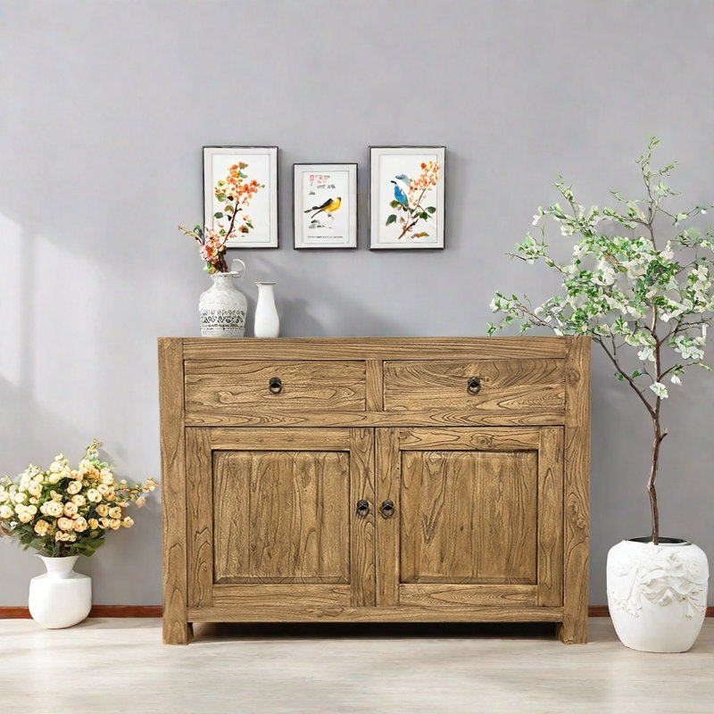 Armoire console en bois d'orme massif