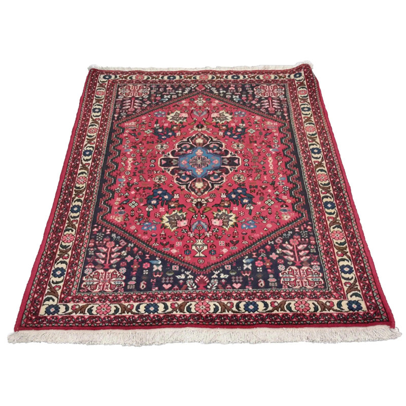 Onerva Cotton Oriental Area Rug in Red