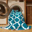Machine Washable Trellis Blue Area Rug-1665470143