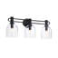 Applique murale pour salle de bain 3 lumières noire mate 24 po Moshe