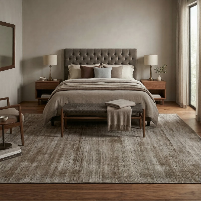 Tapis en viscose tissé à la main Affinity London, Rectangle 2 pi x 3 pi