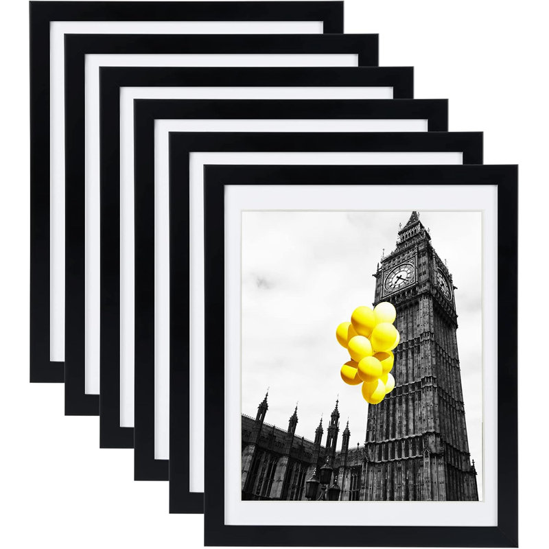 Set Of 6 Black 12x16 Picture Frames With Plexiglass