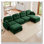 Canapé modulaire Cloud avec accoudoirs en tissu chenille, conception plissée matelassée, conception ergonomique, mousse haute densité, accoudoirs élégants, base en bois de haute qualité
