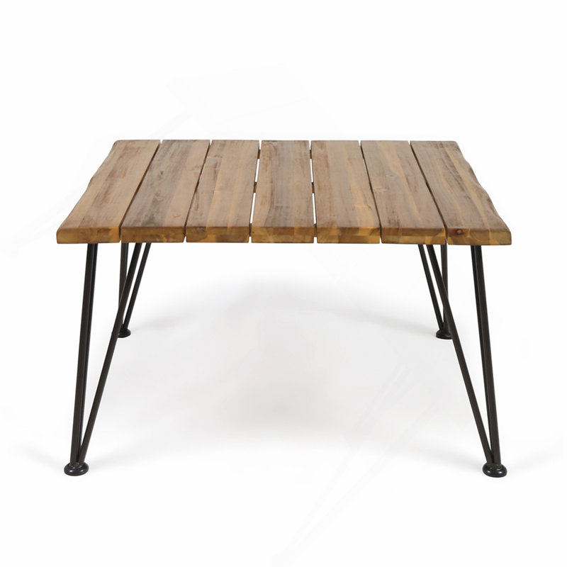 INDUSTRIAL WOOD AND METAL COFFEE TABLE