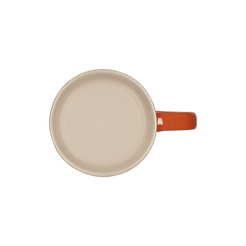 Le Creuset Stoneware Mug, 14Oz., Sea Salt, Orange