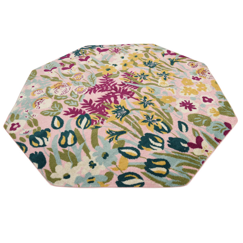 Holle Floral Indoor Rug, Octagon 7'1" x 7'1"